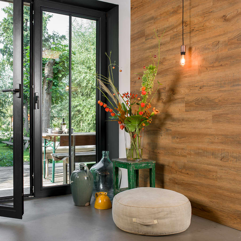 WallArt Paneele Holzoptik Altholz Eiche Rostbraun