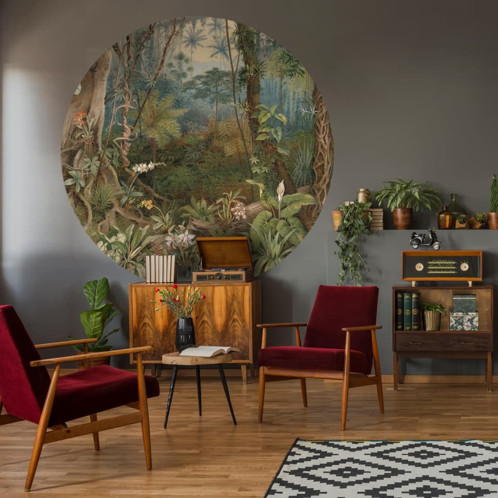 WallArt Fototapete In the Jungle Rund 142,5 cm