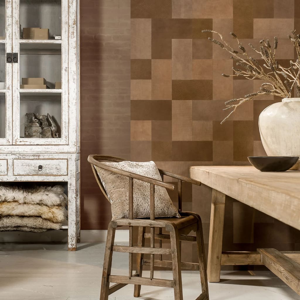 WallArt Leder-Wandpaneele Caine 32 Stk. Braun