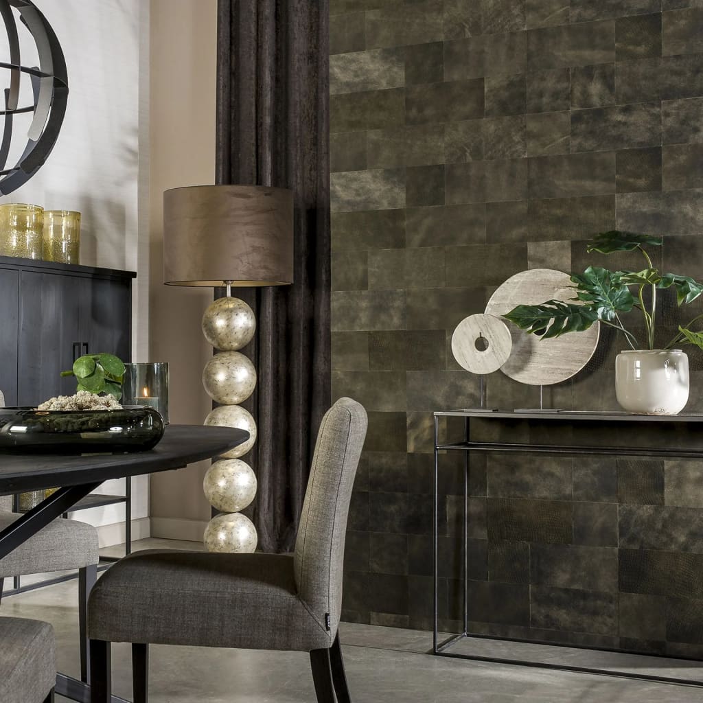 WallArt Leder-Wandpaneele Bonham 32 Stk. Schwarz Zweifarbig