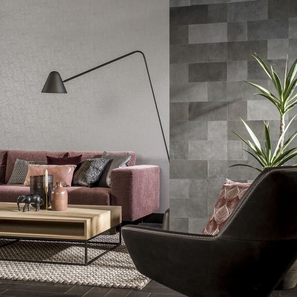 WallArt Leder-Wandpaneele Bowen 32 Stk. Grau