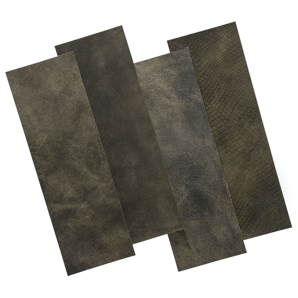 WallArt Leder-Wandpaneele Hennessy 16 Stk. Schwarz Zweifarbig