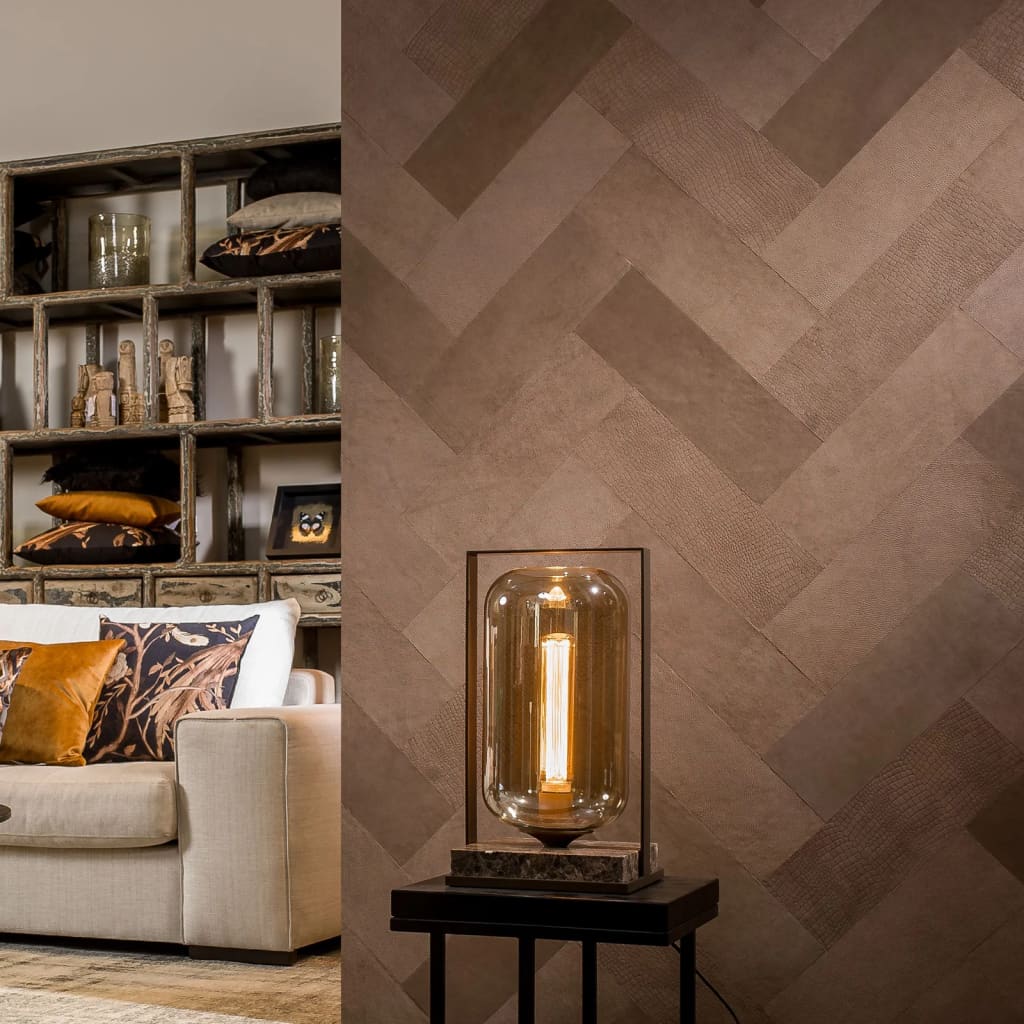 WallArt Leder-Wandpaneele Stubbs 16 Stk. Taupe