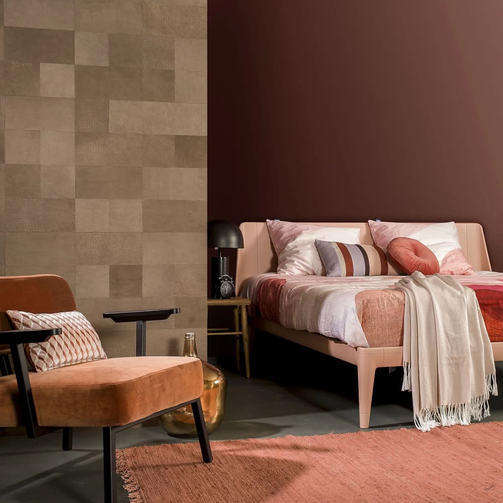 WallArt Leder-Wandpaneele Argyle 32 Stk. Taupe