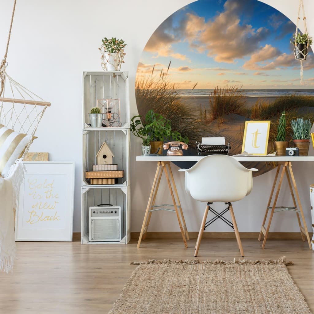 WallArt Fototapete Beachlife Rund 190 cm