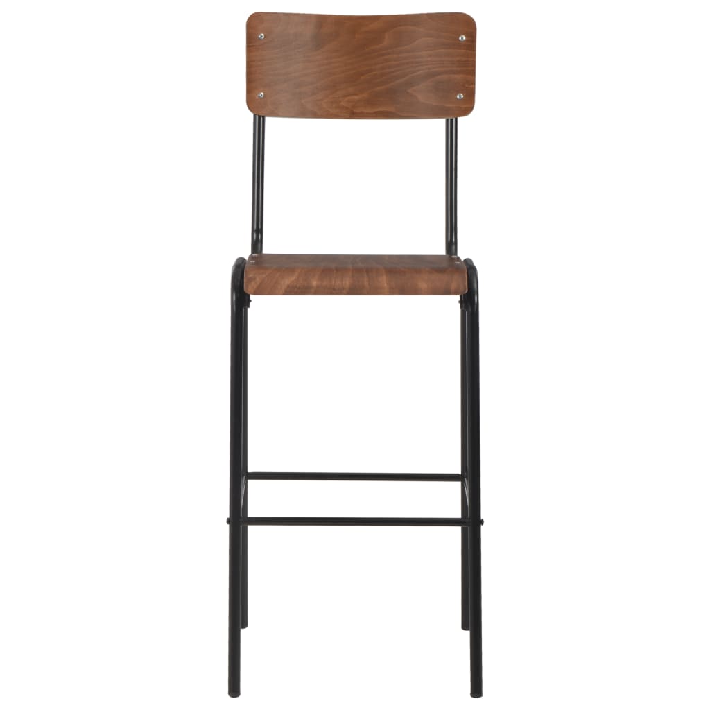 Barhocker 4 Stk. Massives Sperrholz Stahl