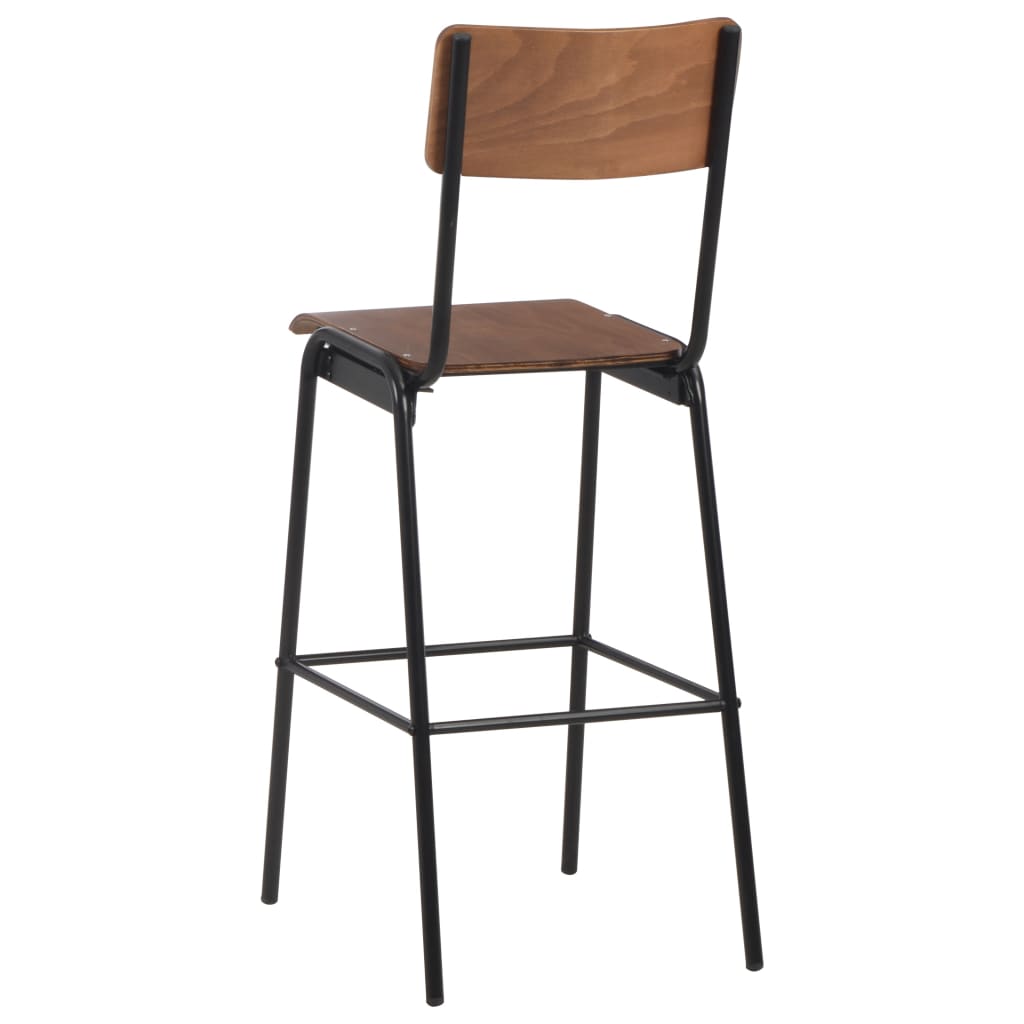 Barhocker 4 Stk. Massives Sperrholz Stahl