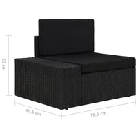 Thumbnail for 5-tlg. Garten-Lounge-Set Poly Rattan Schwarz