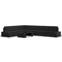 Thumbnail for 7-tlg. Garten-Lounge-Set Poly Rattan Schwarz