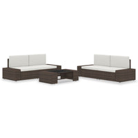 Thumbnail for 5-tlg. Garten-Lounge-Set Poly Rattan Braun