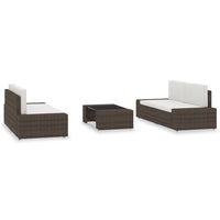 Thumbnail for 5-tlg. Garten-Lounge-Set Poly Rattan Braun