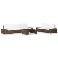 Thumbnail for 6-tlg. Garten-Lounge-Set Poly Rattan Braun