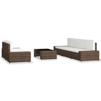 Thumbnail for 6-tlg. Garten-Lounge-Set Poly Rattan Braun