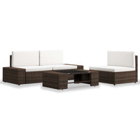 Thumbnail for 4-tlg. Garten-Lounge-Set Poly Rattan Braun