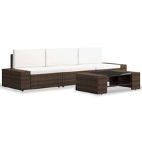 Thumbnail for 4-tlg. Garten-Lounge-Set Poly Rattan Braun