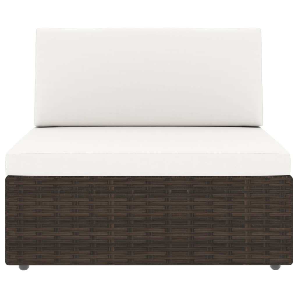 7-tlg. Garten-Lounge-Set Poly Rattan Braun