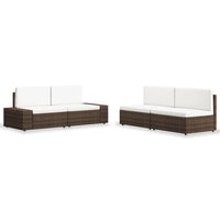 Thumbnail for 4-tlg. Garten-Lounge-Set Poly Rattan Braun