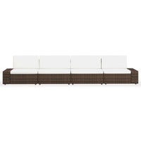 Thumbnail for 4-tlg. Garten-Lounge-Set Poly Rattan Braun