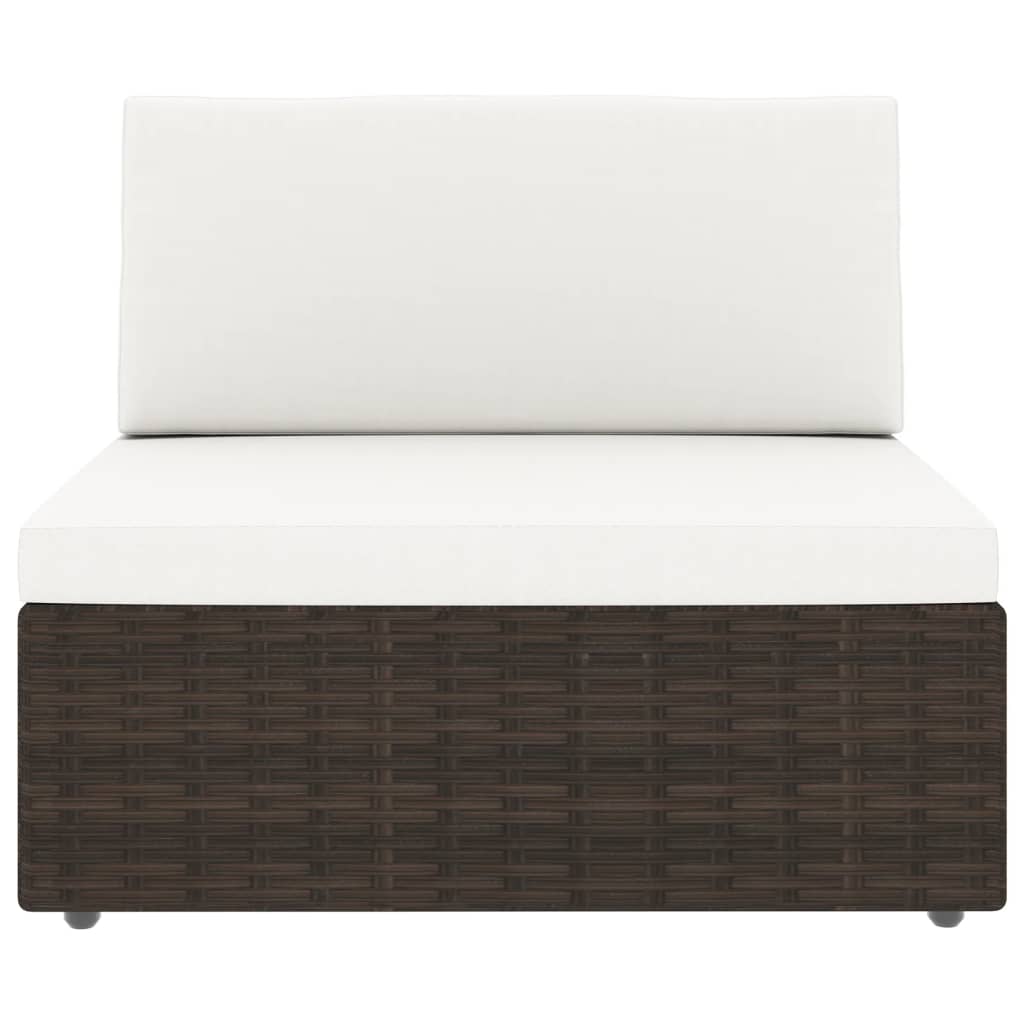 5-tlg. Garten-Lounge-Set Poly Rattan Braun