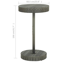Thumbnail for Gartentisch Grau 60,5x106 cm Poly Rattan