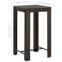 Thumbnail for Garten-Bartisch Braun 60,5x60,5x110,5 cm Poly Rattan