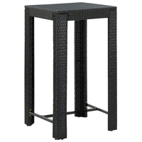 Thumbnail for Garten-Bartisch Schwarz 60,5x60,5x110,5 cm Poly Rattan