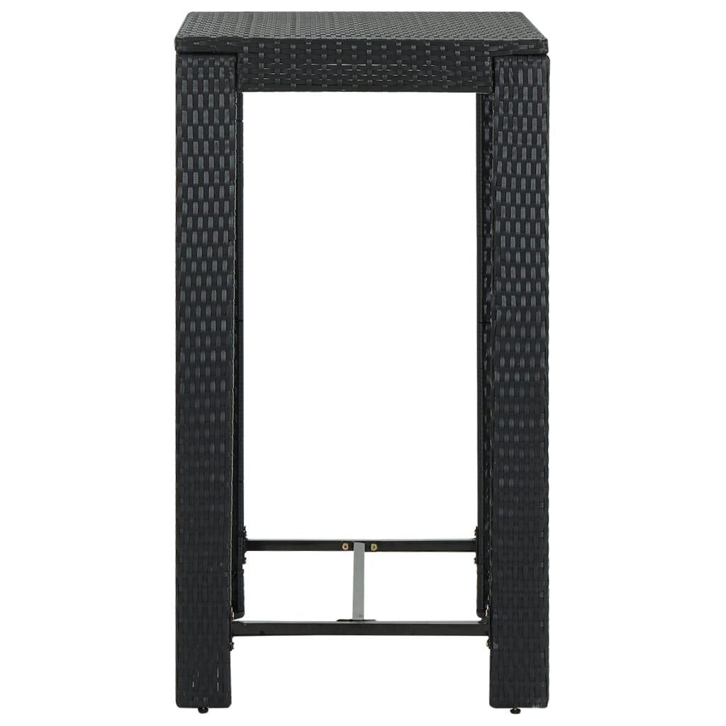 Garten-Bartisch Schwarz 60,5x60,5x110,5 cm Poly Rattan