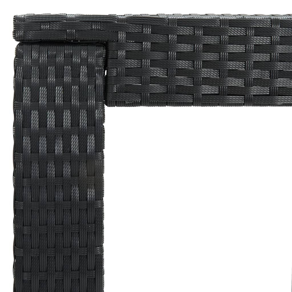 Garten-Bartisch Schwarz 60,5x60,5x110,5 cm Poly Rattan
