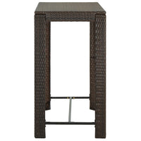 Thumbnail for Garten-Bartisch Braun 100x60,5x110,5 cm Poly Rattan
