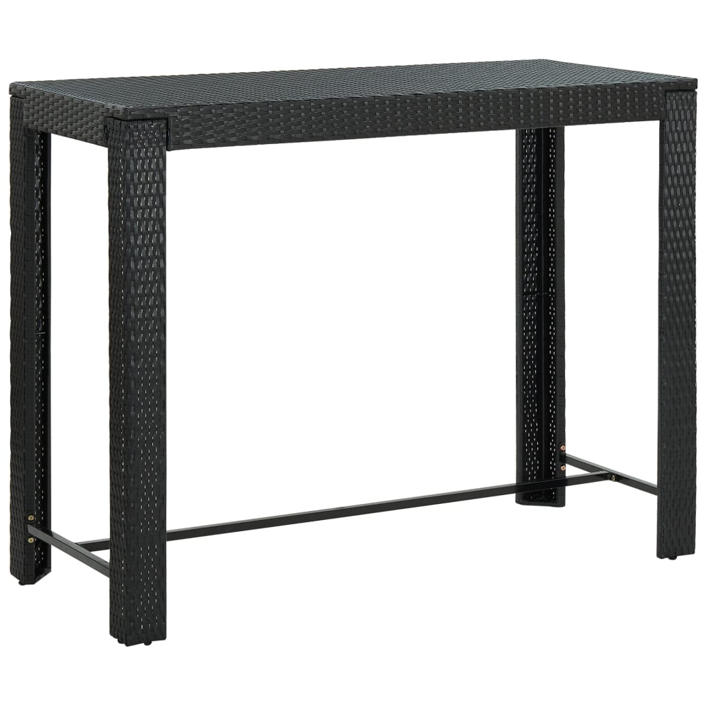 Garten-Bartisch Schwarz 140,5x60,5x110,5 cm Poly Rattan