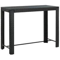 Thumbnail for Garten-Bartisch Schwarz 140,5x60,5x110,5 cm Poly Rattan