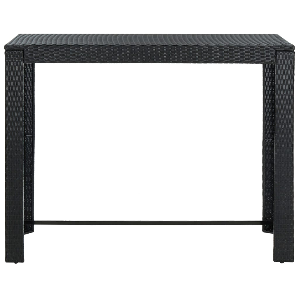 Garten-Bartisch Schwarz 140,5x60,5x110,5 cm Poly Rattan