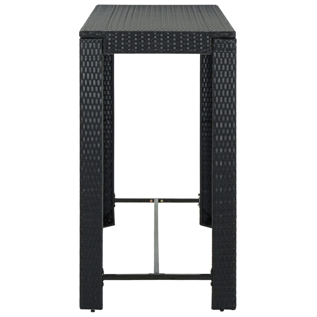 Garten-Bartisch Schwarz 140,5x60,5x110,5 cm Poly Rattan