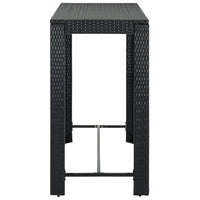 Thumbnail for Garten-Bartisch Schwarz 140,5x60,5x110,5 cm Poly Rattan