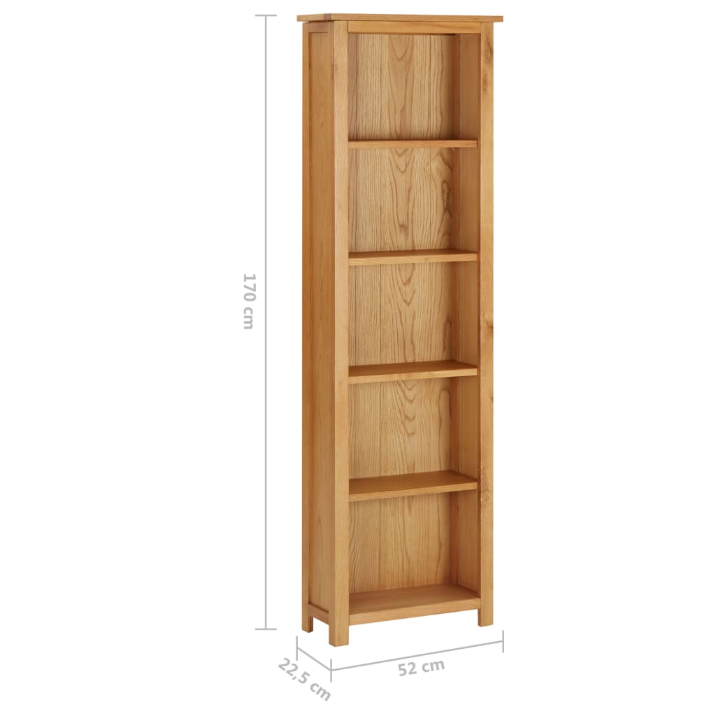 Bücherregal 52x22,5x170 cm Eiche Massivholz