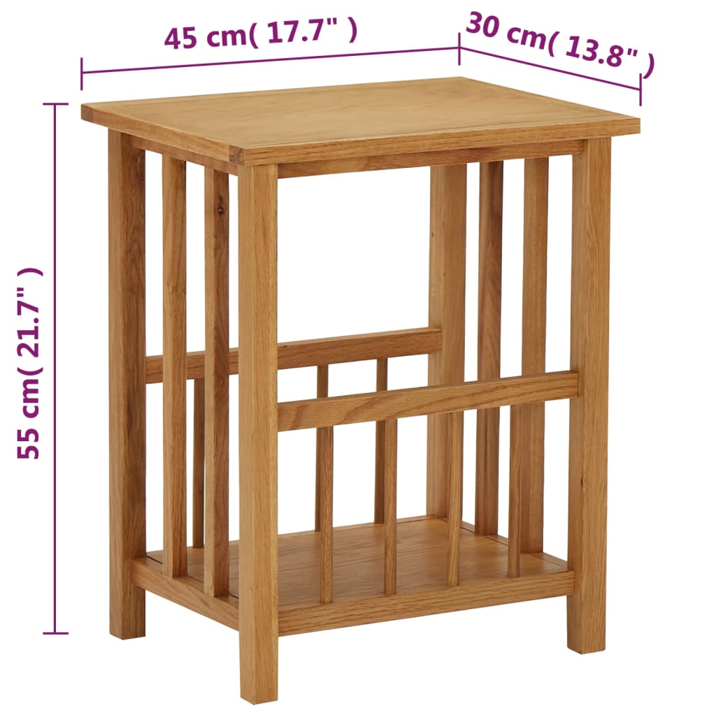 Zeitungstisch 45x35x55 cm Eiche Massivholz