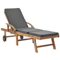 Thumbnail for Sonnenliegen mit Auflagen 2 Stk. Massivholz Teak Dunkelgrau
