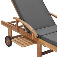 Thumbnail for Sonnenliegen mit Auflagen 2 Stk. Massivholz Teak Dunkelgrau