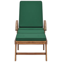 Thumbnail for Sonnenliegen mit Auflagen 2 Stk. Massivholz Teak Grün