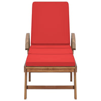 Thumbnail for Sonnenliegen mit Auflagen 2 Stk. Massivholz Teak Rot