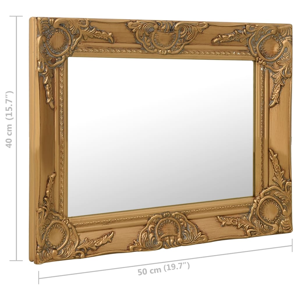Wandspiegel im Barock-Stil 50 x 40 cm Golden
