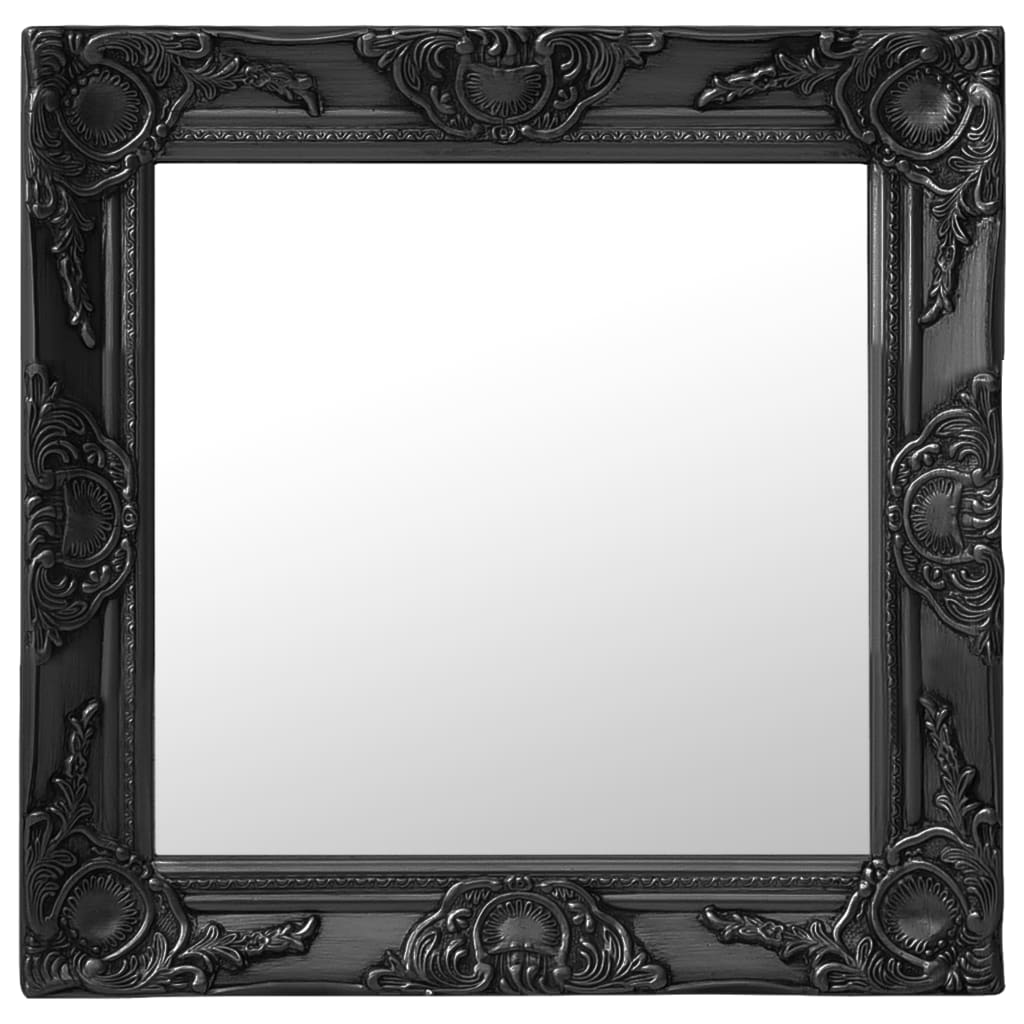 Wandspiegel im Barock-Stil 50 x 50 cm Schwarz