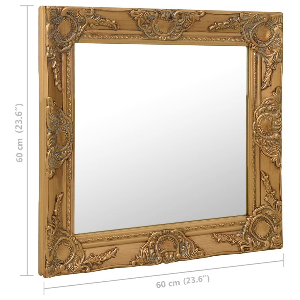 Wandspiegel im Barock-Stil 60 x 60 cm Golden