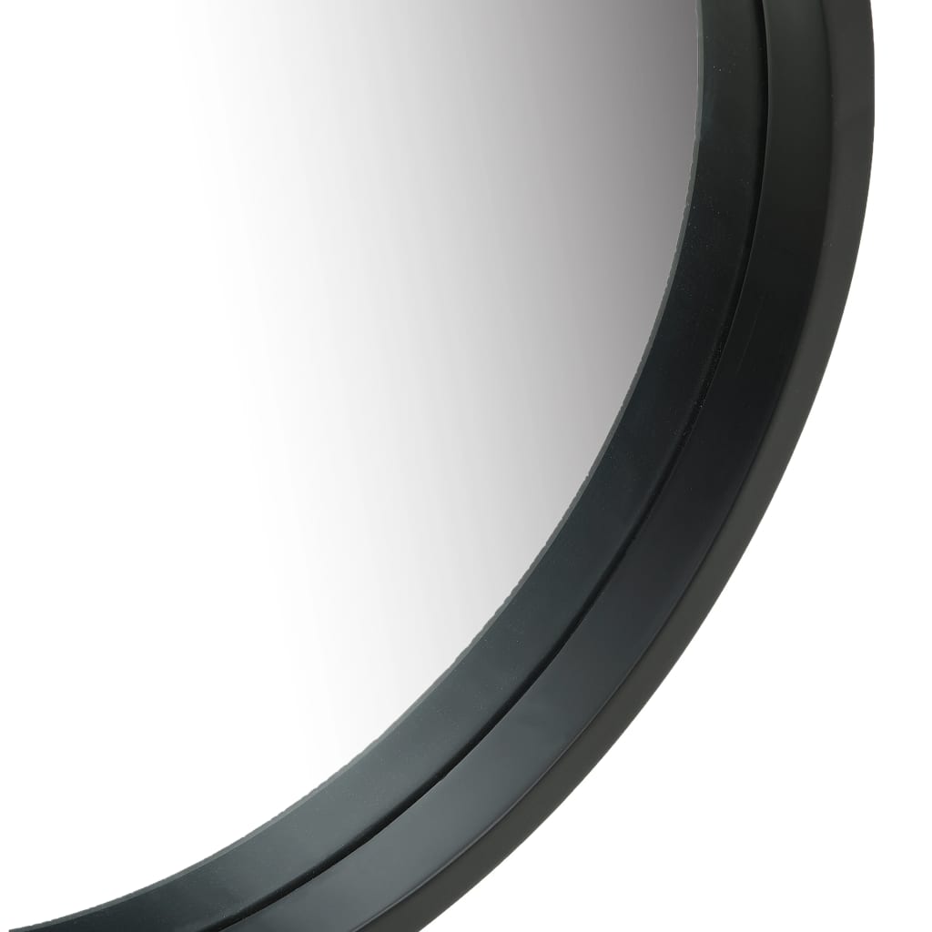 Wandspiegel mit Riemen 40 cm Schwarz