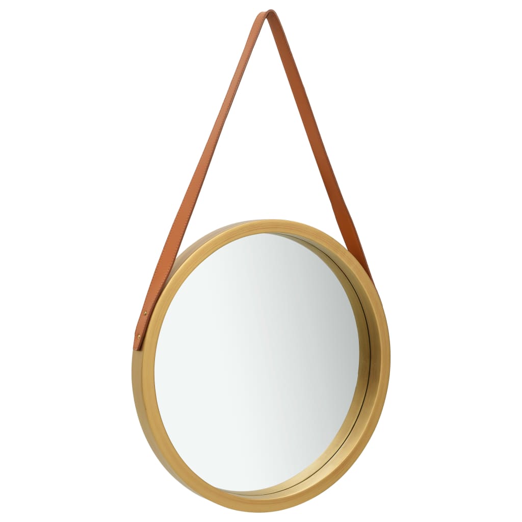 Wandspiegel mit Riemen 50 cm Golden