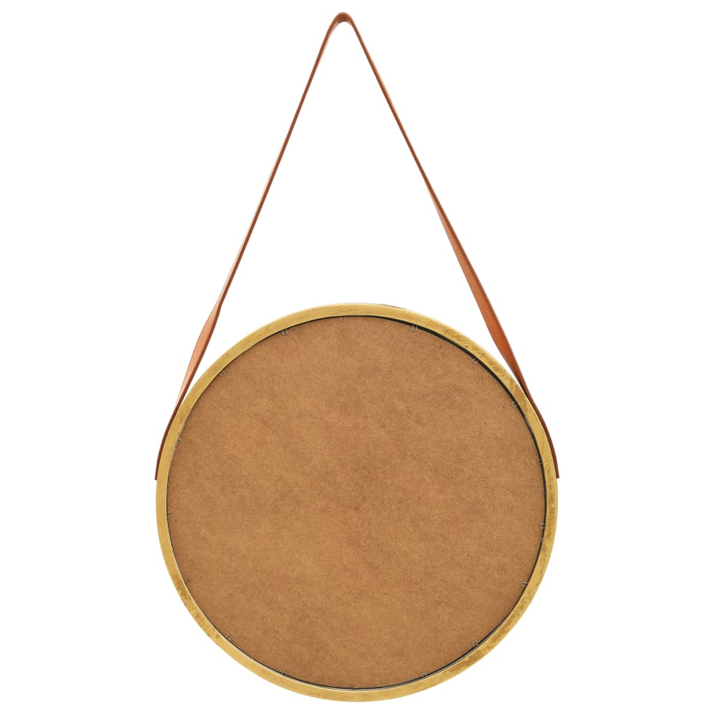 Wandspiegel mit Riemen 50 cm Golden