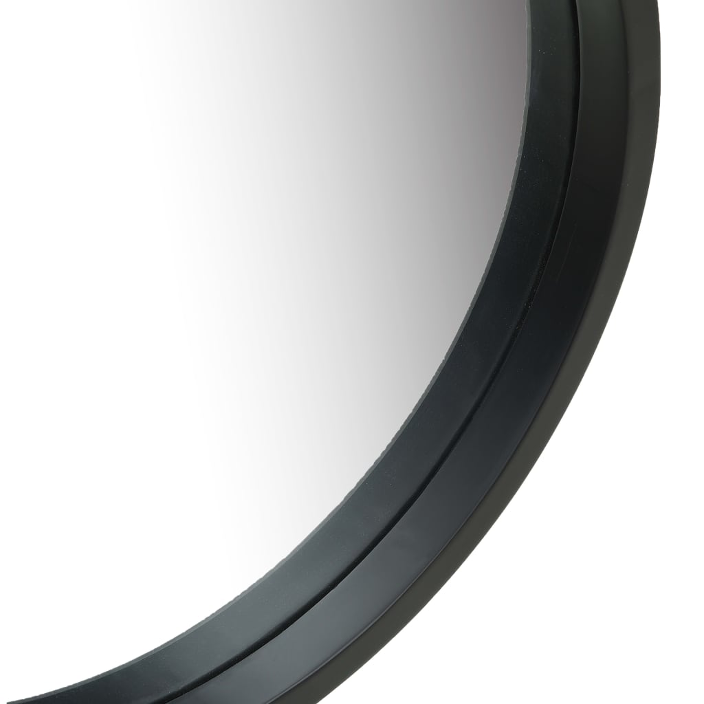Wandspiegel mit Riemen 50 cm Schwarz