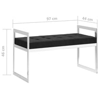 Thumbnail for Bank 97 cm Schwarz Samt und Edelstahl