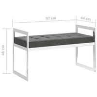Thumbnail for Bank 97 cm Grau Samt und Edelstahl