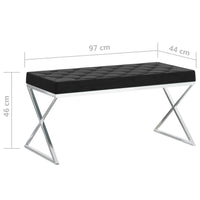 Thumbnail for Bank 97 cm Schwarz Samt und Edelstahl
